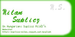 milan suplicz business card